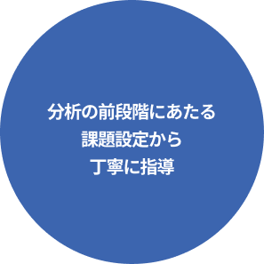 分析の前段階にあたる課題設定から丁寧に指導