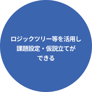 ロジックツリー等を活用し課題設定・仮説立てができる